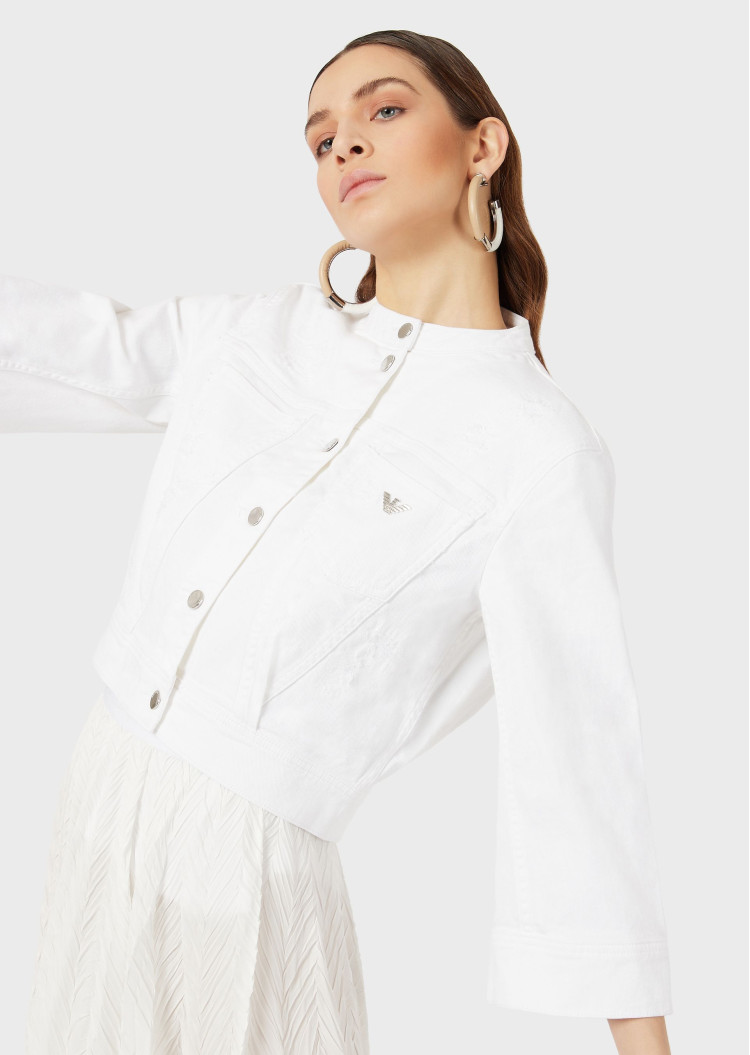 Джинсова куртка Regular fit для жінок (462728), колір Білий - №6
