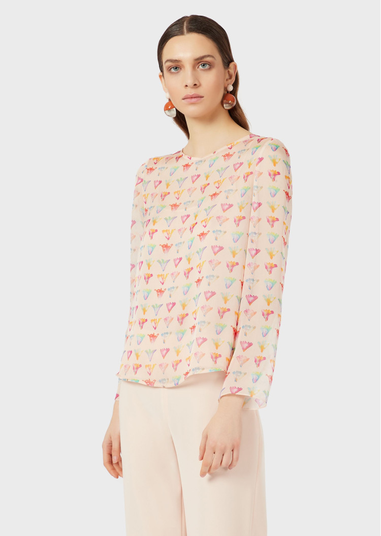 Блуза с длинным рукавом Relaxed fit для женщин (462749), цвет Розовый - №2