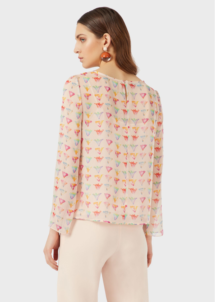 Блуза с длинным рукавом Relaxed fit для женщин (462749), цвет Розовый - №3