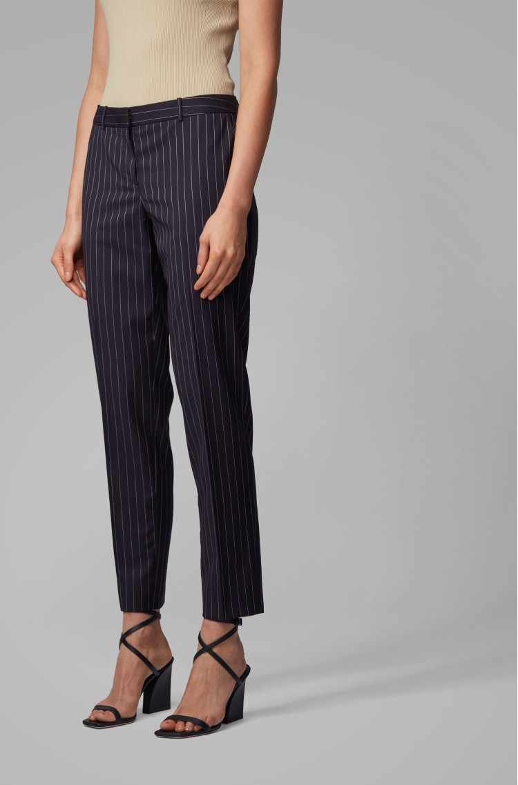 Брюки костюмные Slim fit Низкая для женщин (462972), цвет Синий - №3