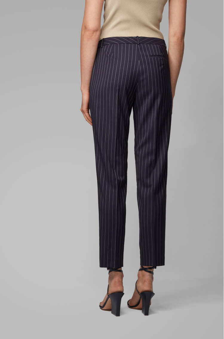 Брюки костюмные Slim fit Низкая для женщин (462972), цвет Синий - №4