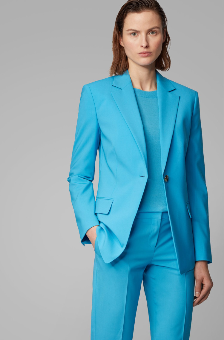 Жакет бізнес Slim fit для жінок (462974), колір Синій - №2