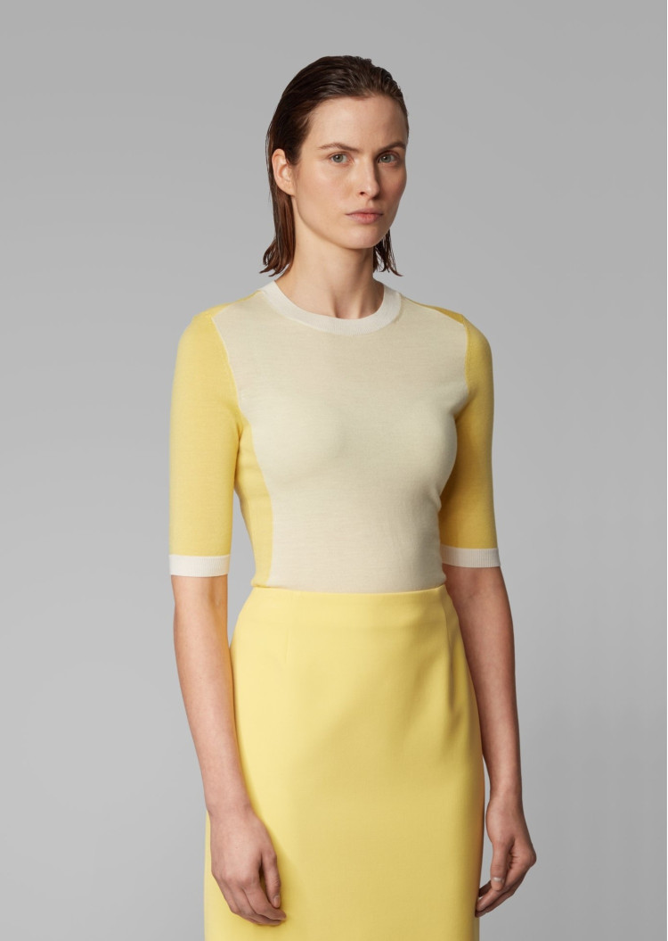 Топ з коротким рукавом Extra-slim fit для жінок (463013), колір Жовтий - №2