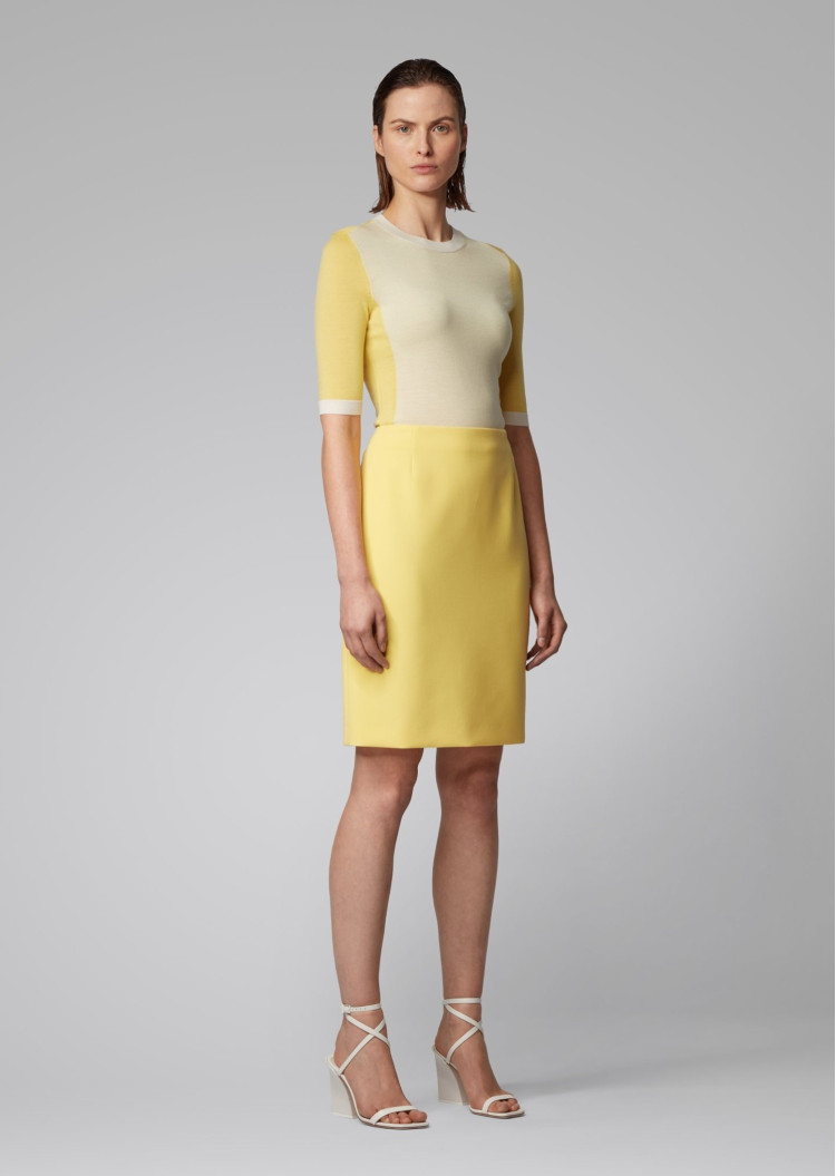 Топ з коротким рукавом Extra-slim fit для жінок (463013), колір Жовтий - №3