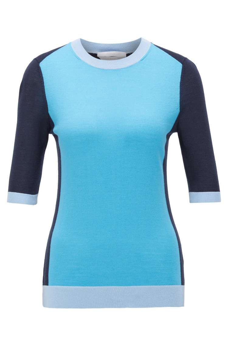 Топ з коротким рукавом Regular fit для жінок (463014), колір Синій - №1