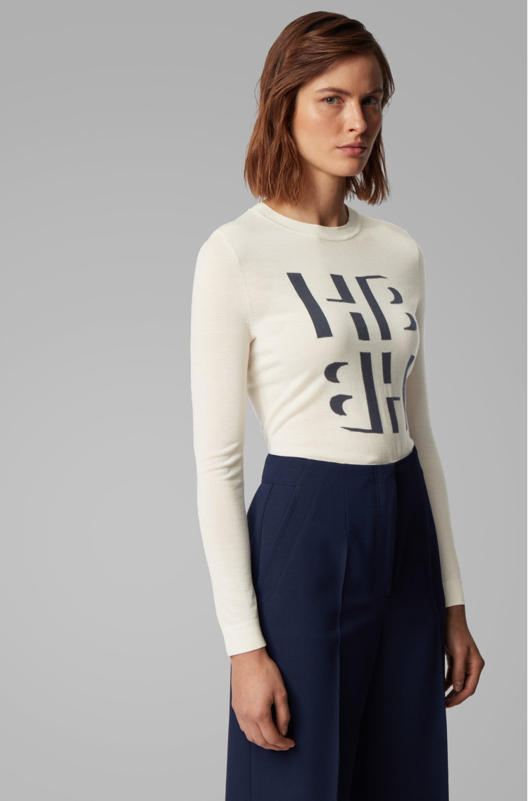 Джемпер Slim fit для женщин (463025), цвет Молочный - №2