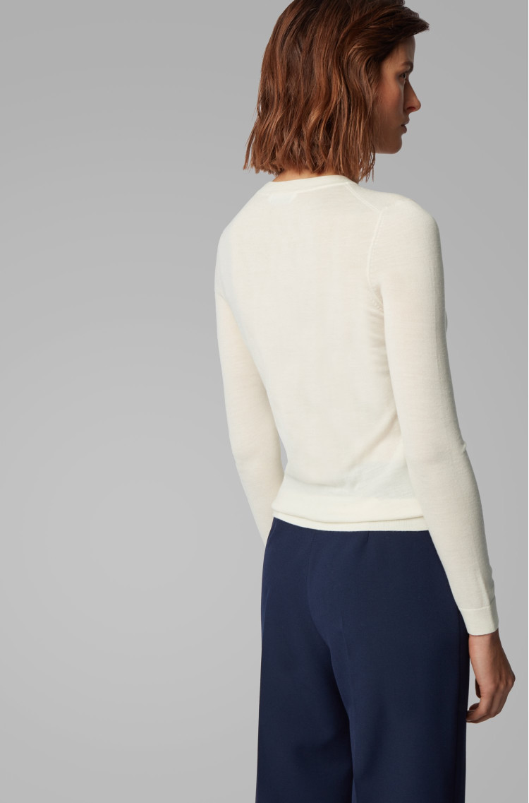 Джемпер Slim fit для женщин (463025), цвет Молочный - №4