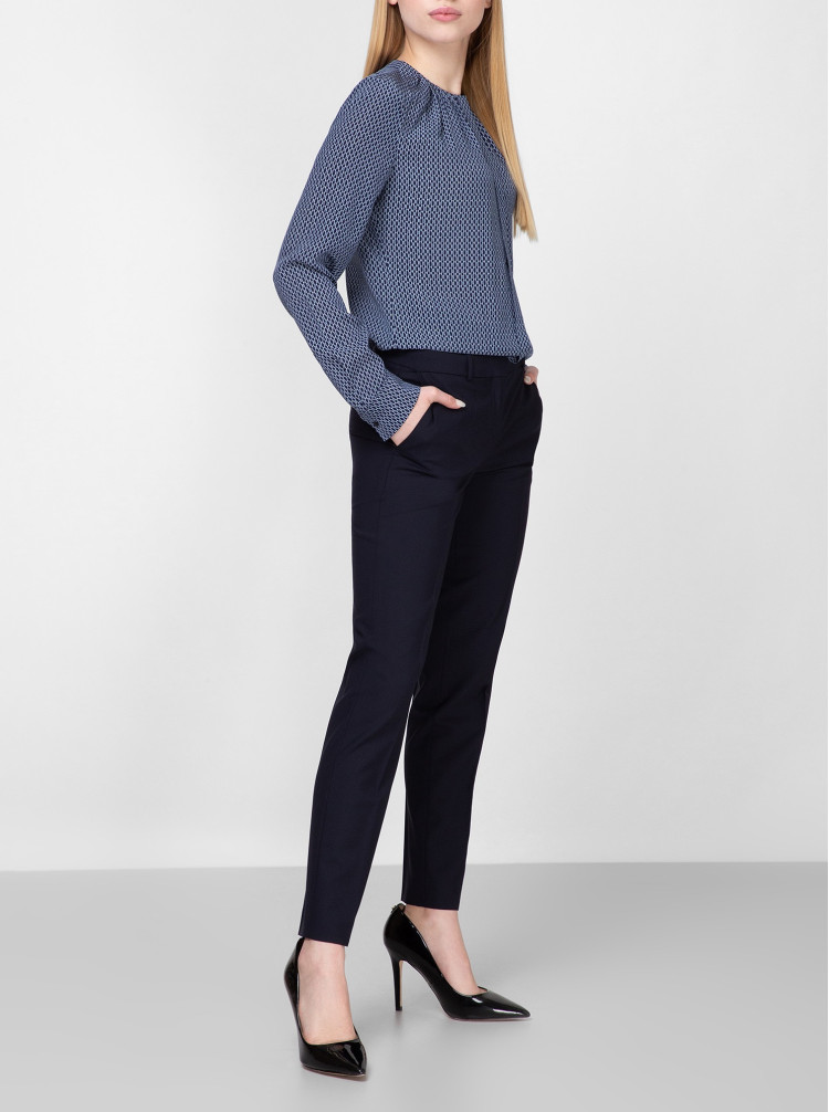 Брюки повседневные Slim fit Низкая для женщин (463026), цвет Синий - №2