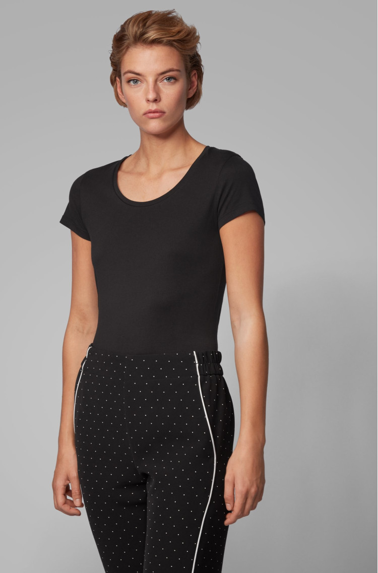 Футболка Slim fit для жінок (463089), колір Чорний - №2