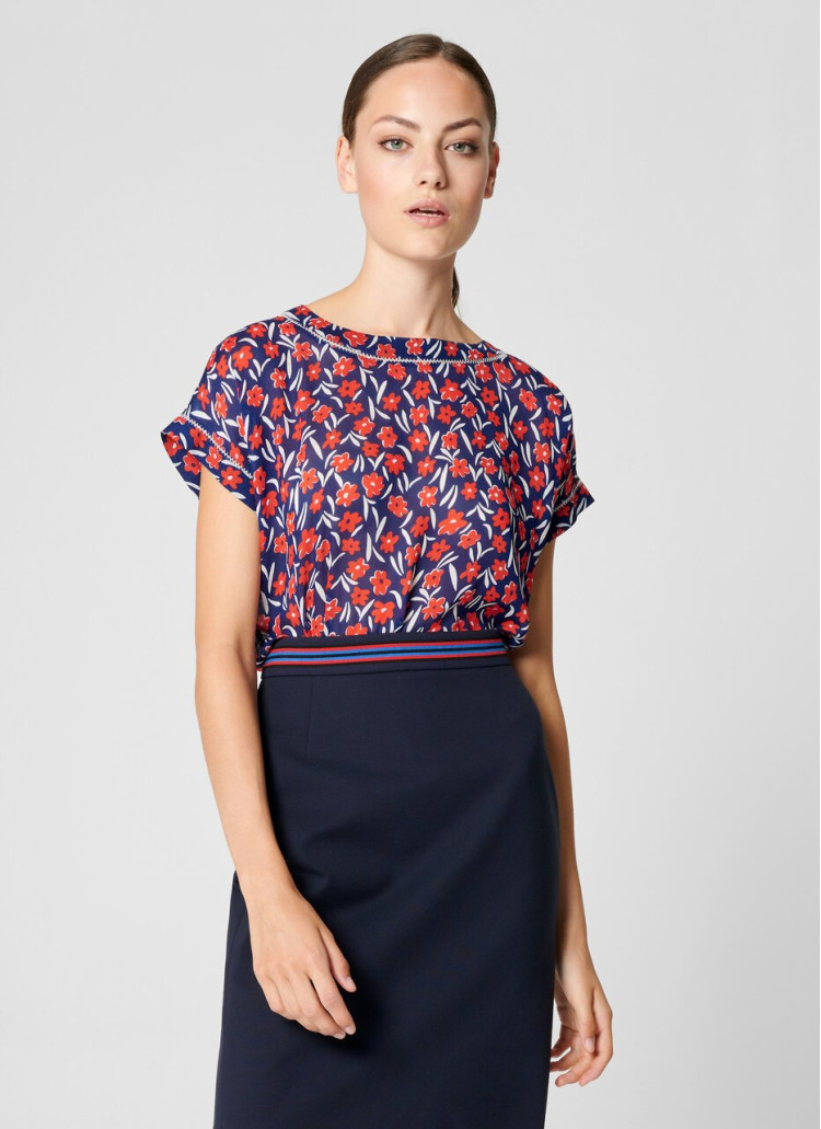 Блуза з коротким рукавом Regular fit для жінок (463264), колір Синій - №2
