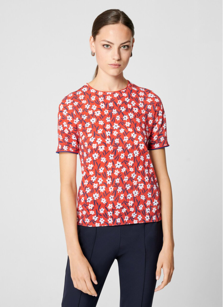 Топ з коротким рукавом Slim fit для жінок (463266), колір Червоний - №2