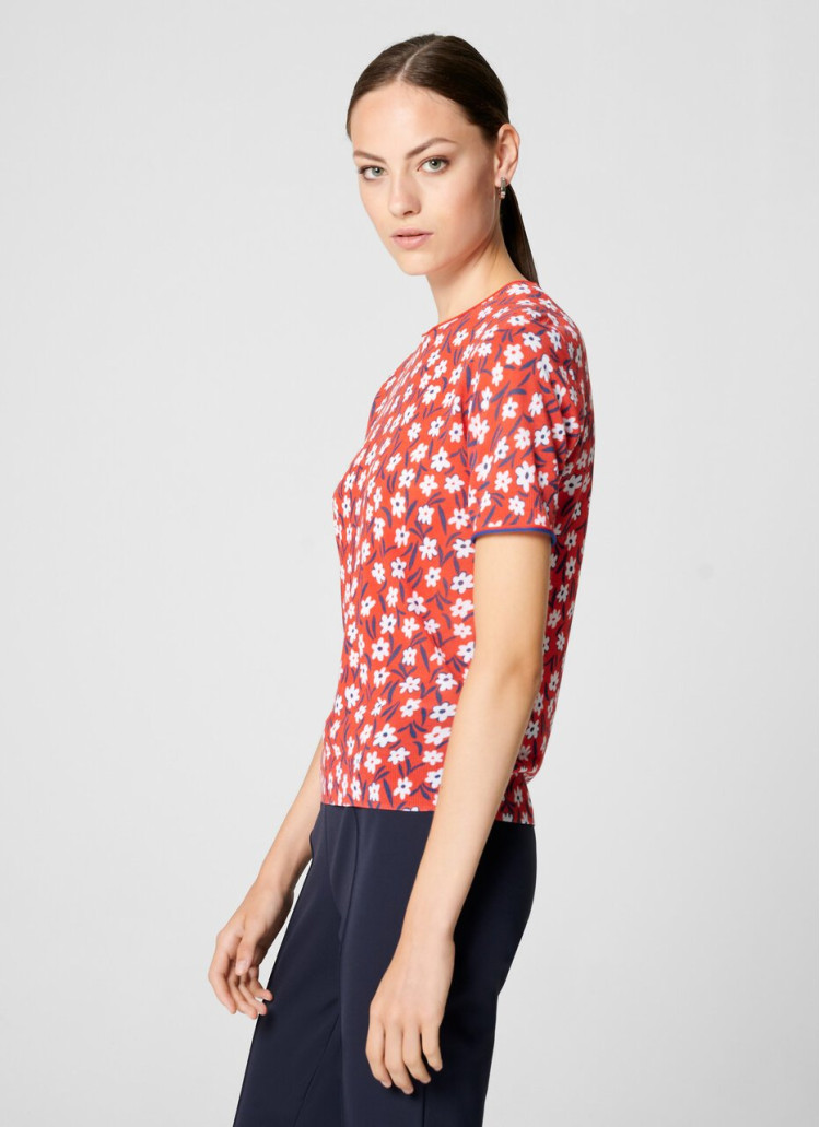 Топ з коротким рукавом Slim fit для жінок (463266), колір Червоний - №5
