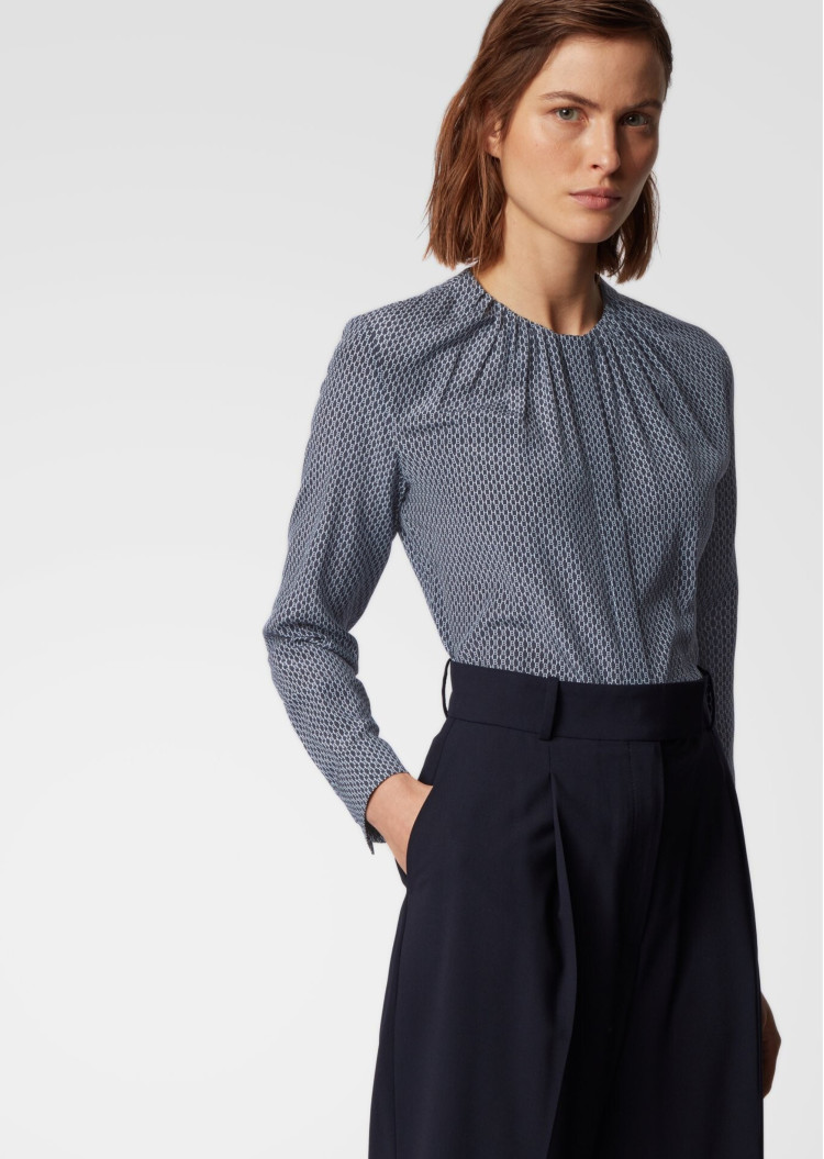 Блуза с длинным рукавом Regular fit для женщин (463435), цвет Синий - №2
