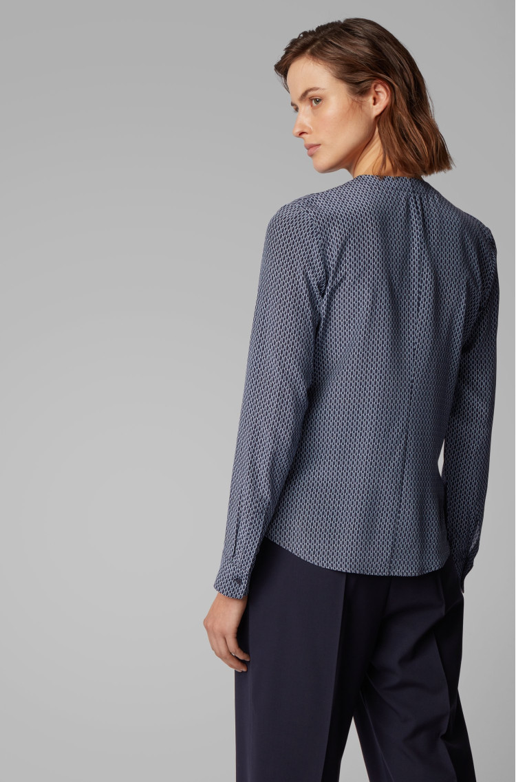Блуза с длинным рукавом Regular fit для женщин (463435), цвет Синий - №4