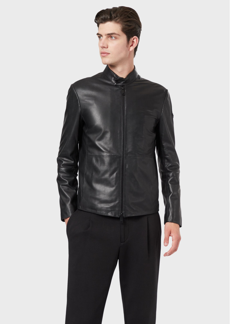Куртка кожанная Regular fit для мужчин (465137), цвет Черный - №2