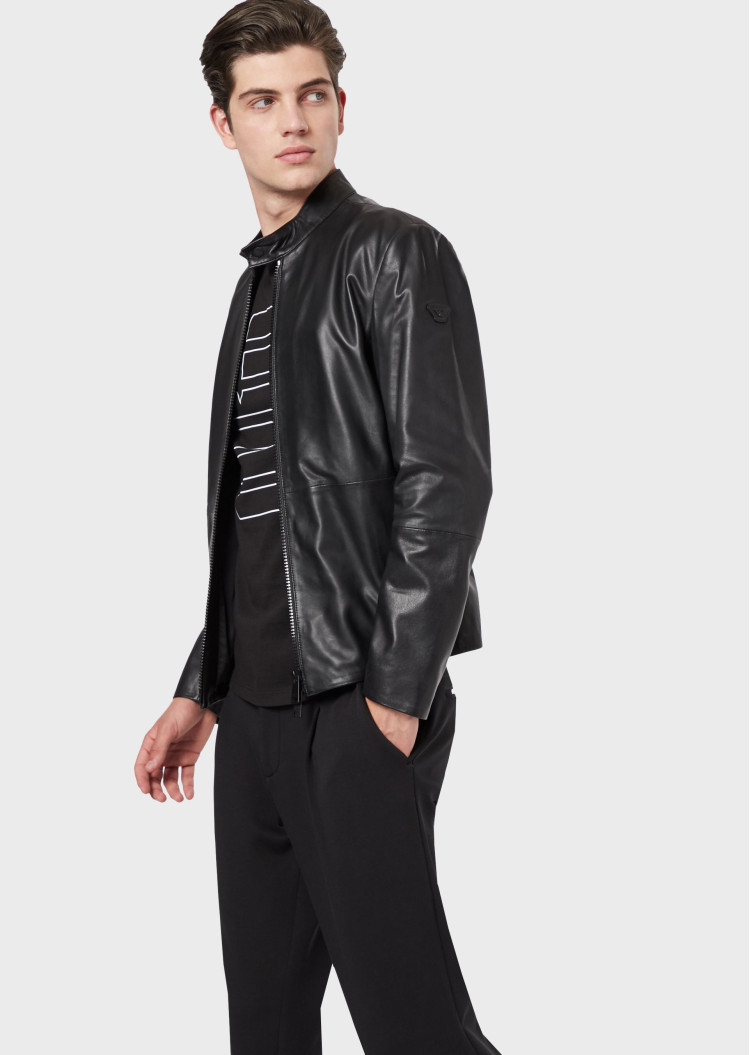 Куртка кожанная Regular fit для мужчин (465137), цвет Черный - №3