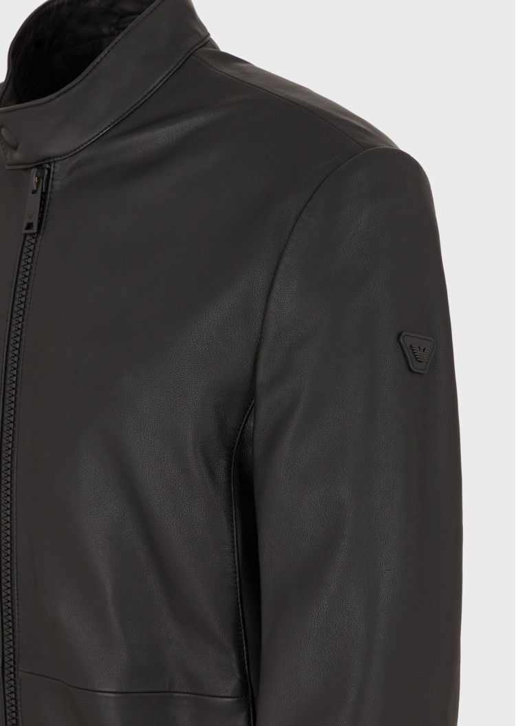 Куртка кожанная Regular fit для мужчин (465137), цвет Черный - №5