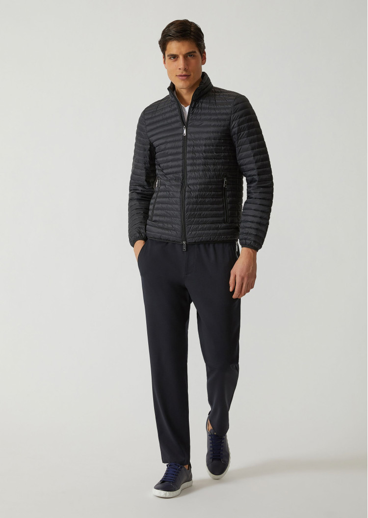 Пуховик тонкий Regular fit для чоловіків (465139), колір Чорний - №3