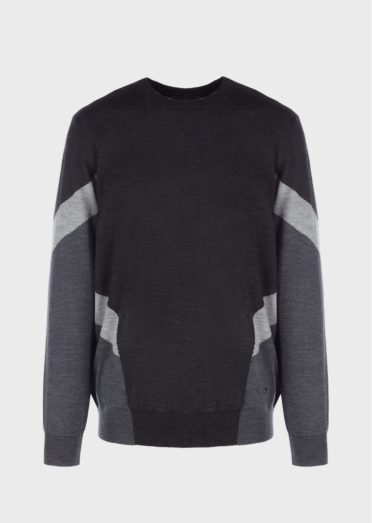 Джемпер Slim fit для чоловіків (465174), колір Сірий - №1