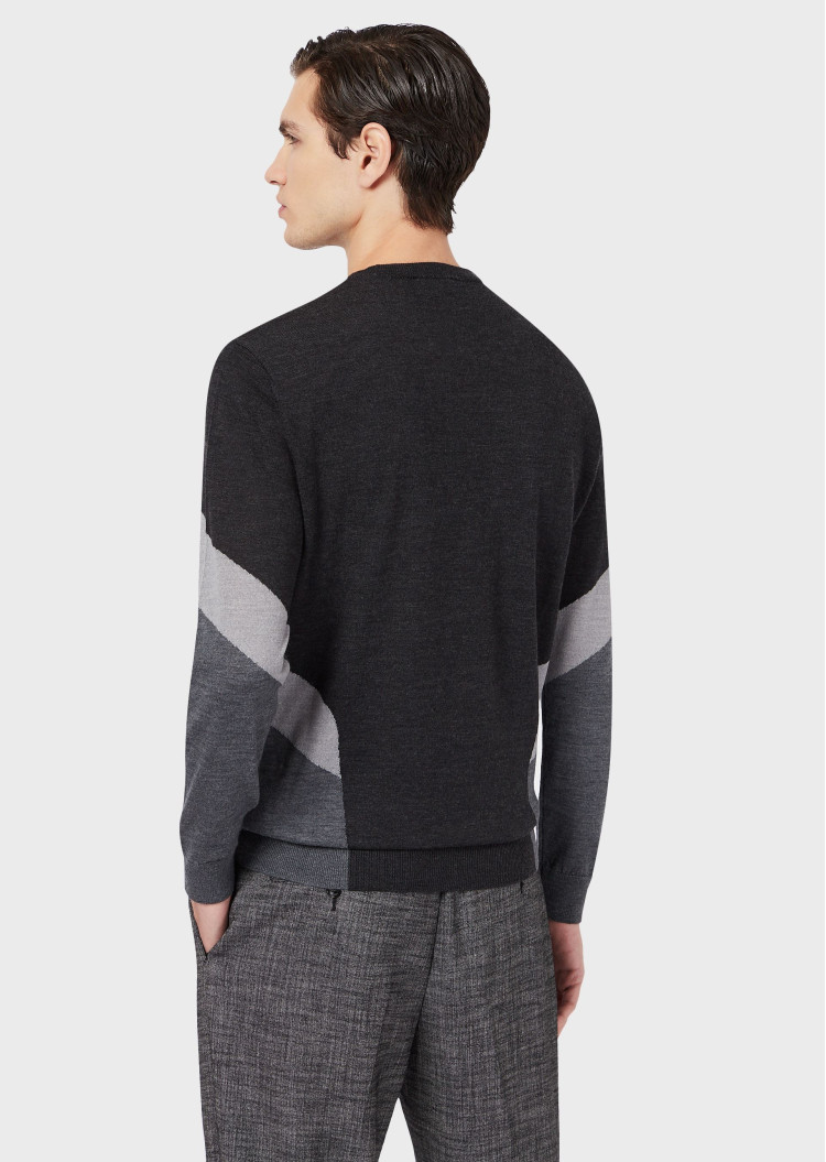 Джемпер Slim fit для чоловіків (465174), колір Сірий - №3