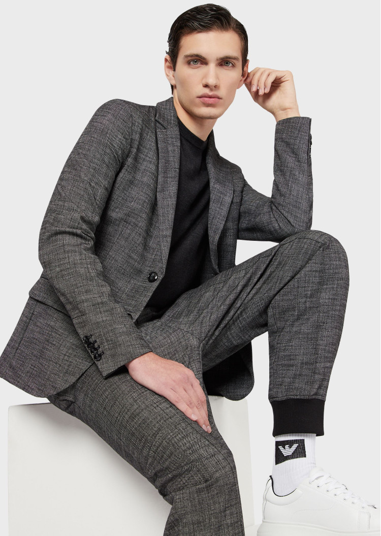 Джемпер Slim fit для чоловіків (465174), колір Сірий - №5