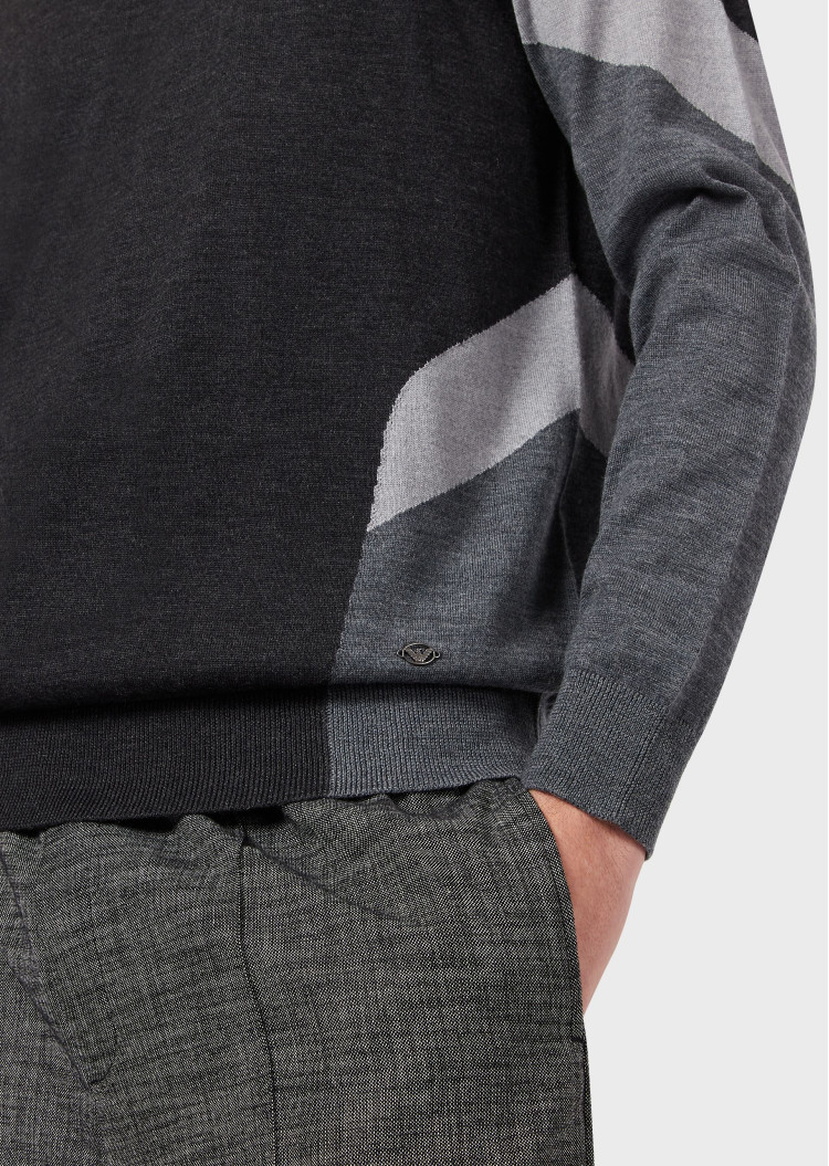 Джемпер Slim fit для чоловіків (465174), колір Сірий - №6