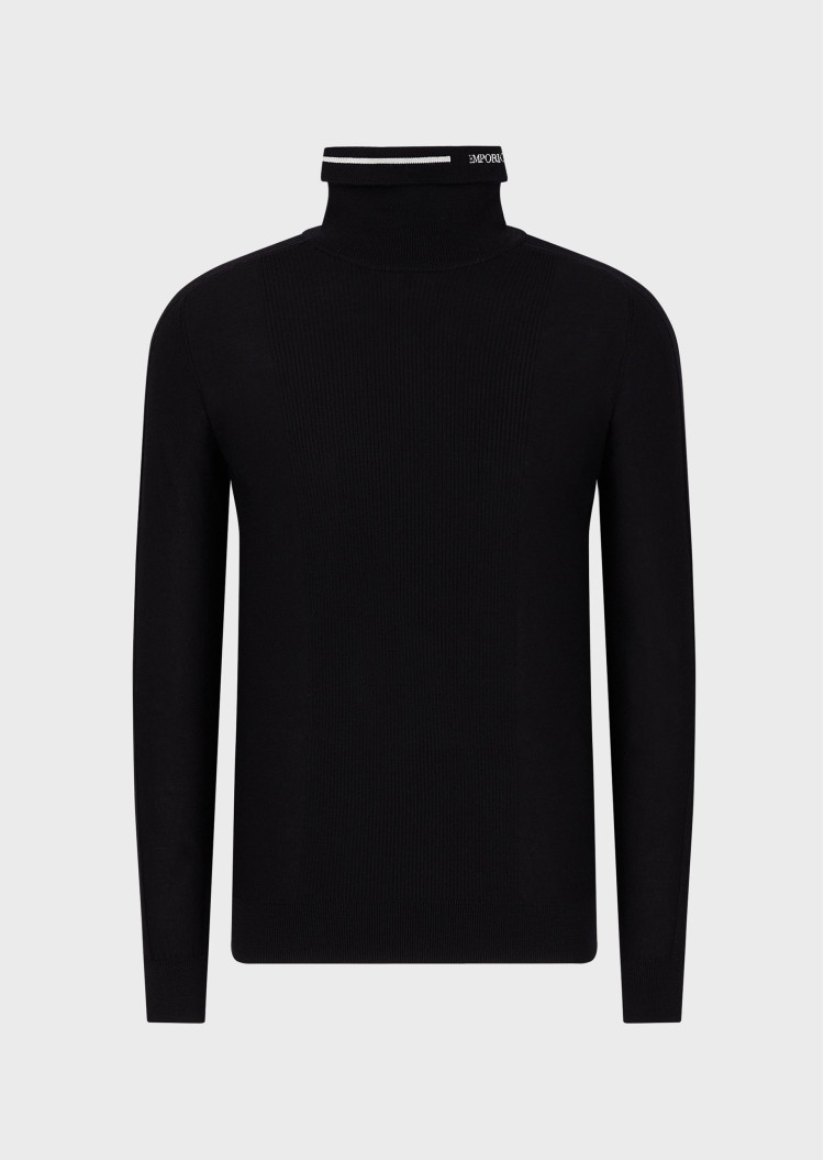Гольф Slim fit для чоловіків (465176), колір Чорний - №1