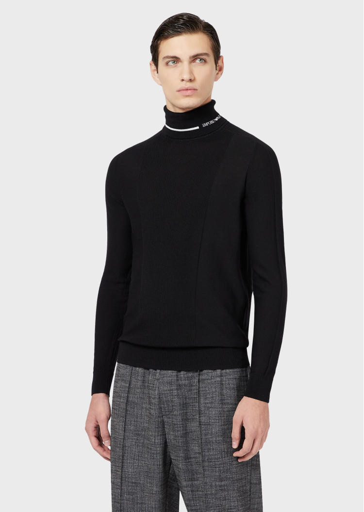 Гольф Slim fit для чоловіків (465176), колір Чорний - №2