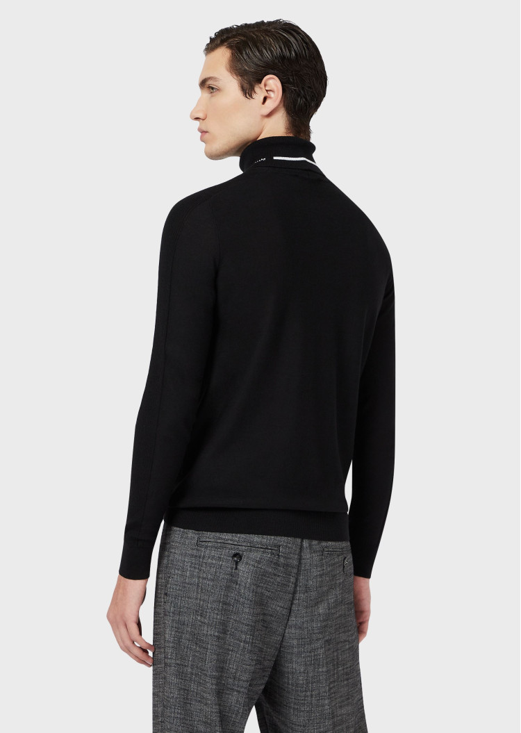 Гольф Slim fit для чоловіків (465176), колір Чорний - №3