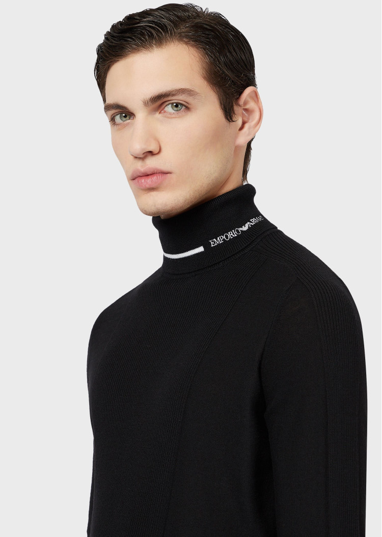 Гольф Slim fit для чоловіків (465176), колір Чорний - №6