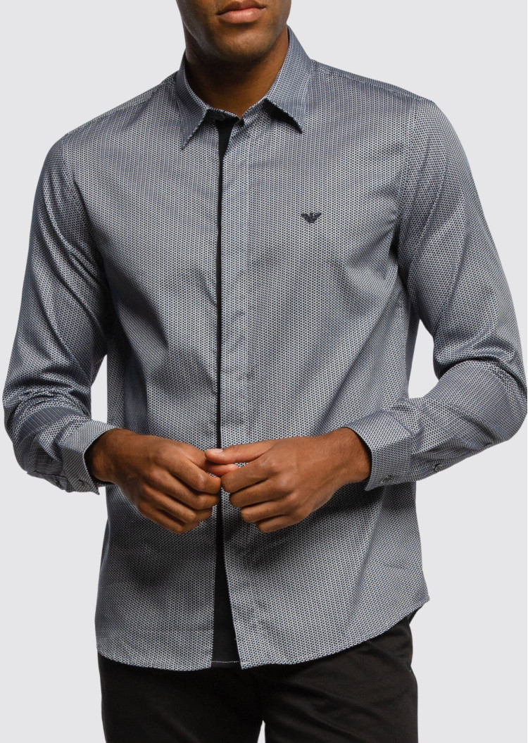 Сорочка повсякденна Slim fit для чоловіків (465199), колір Синій - №2