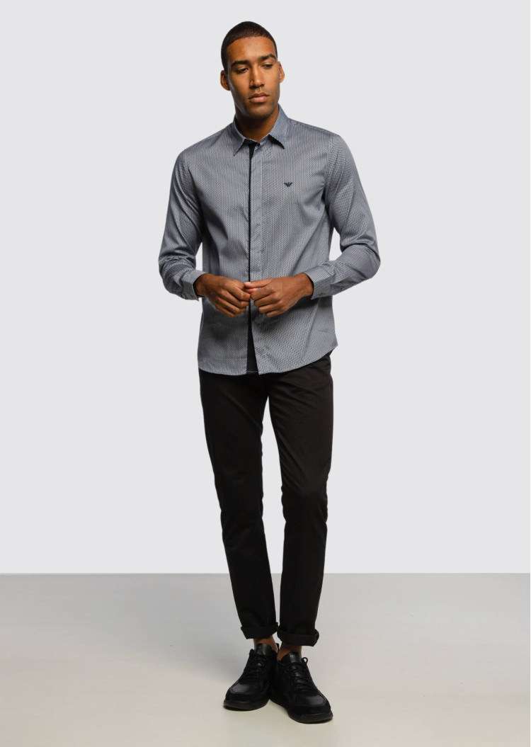 Сорочка повсякденна Slim fit для чоловіків (465199), колір Синій - №3