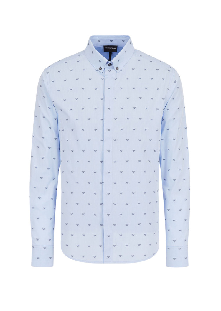 Сорочка деловая Slim fit для мужчин (465202), цвет Синий - №1