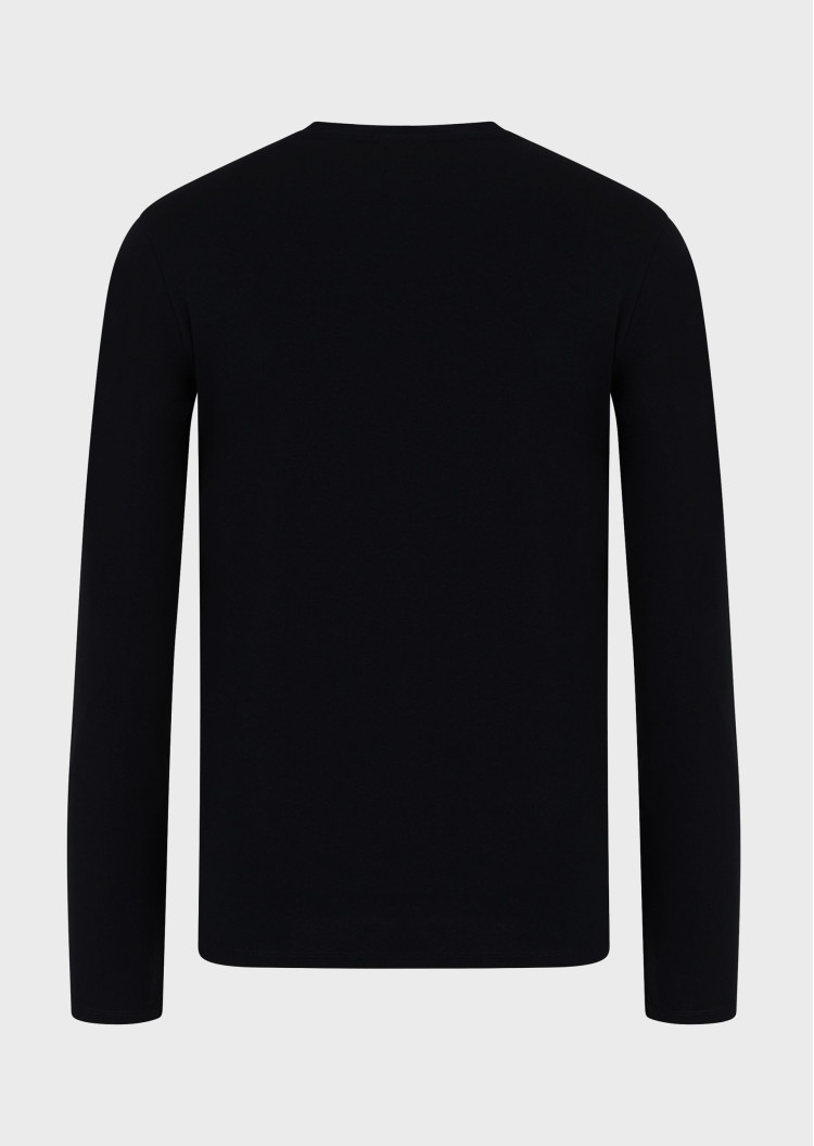 Футболка з довгим рукавом Regular fit для чоловіків (465241), колір Чорний - №4