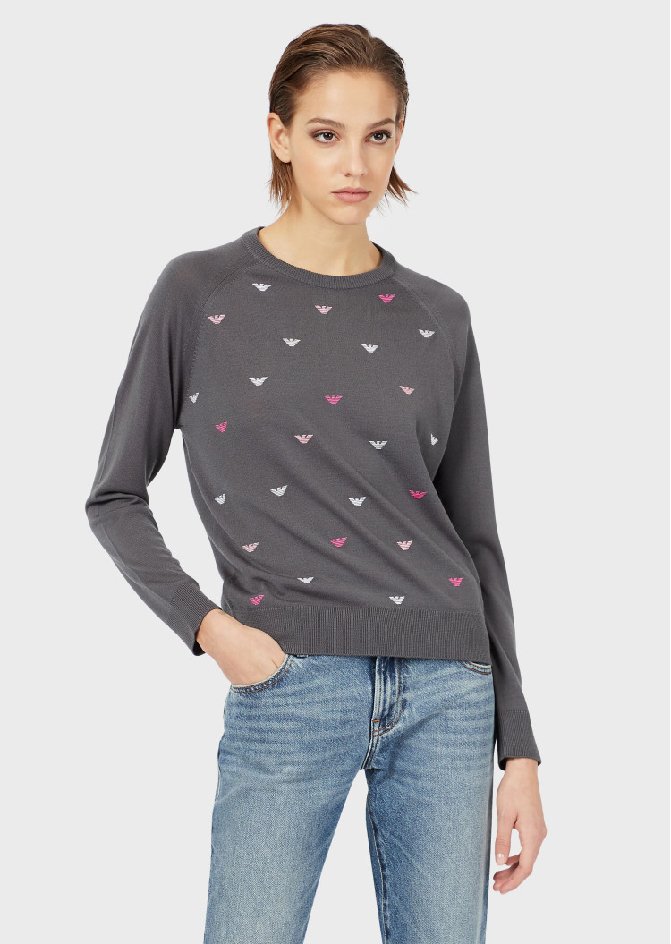 Джемпер Slim fit для жінок (465504), колір Сірий - №2