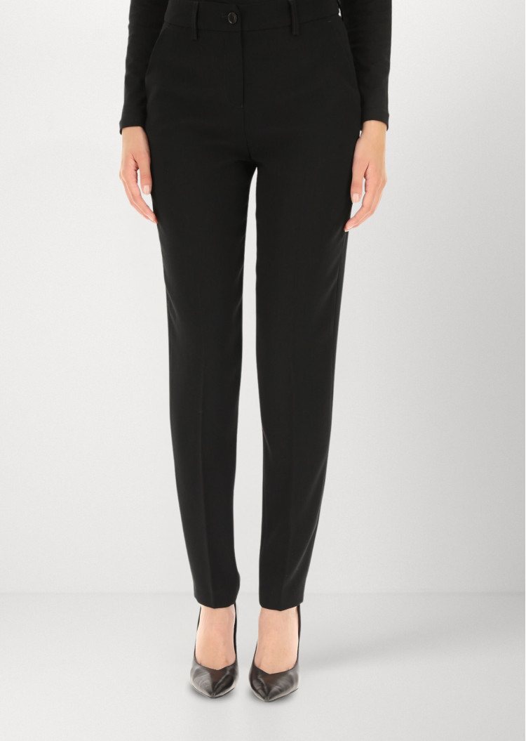 Брюки повседневные Slim fit Низкая для женщин (465530), цвет Черный - №1