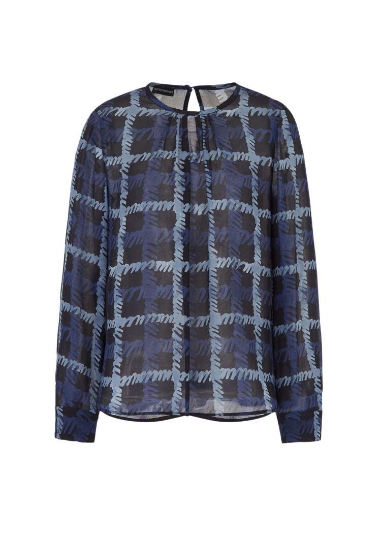 Блуза с длинным рукавом Relaxed fit для женщин (465551), цвет Синий - №1