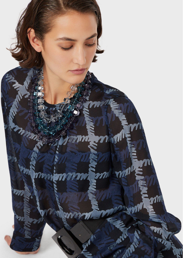 Блуза с длинным рукавом Relaxed fit для женщин (465551), цвет Синий - №4