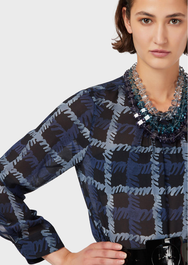 Блуза с длинным рукавом Relaxed fit для женщин (465551), цвет Синий - №5