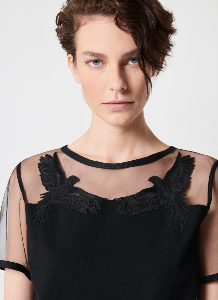Сукні міді Slim fit для жінок (466092), колір Чорний - №6