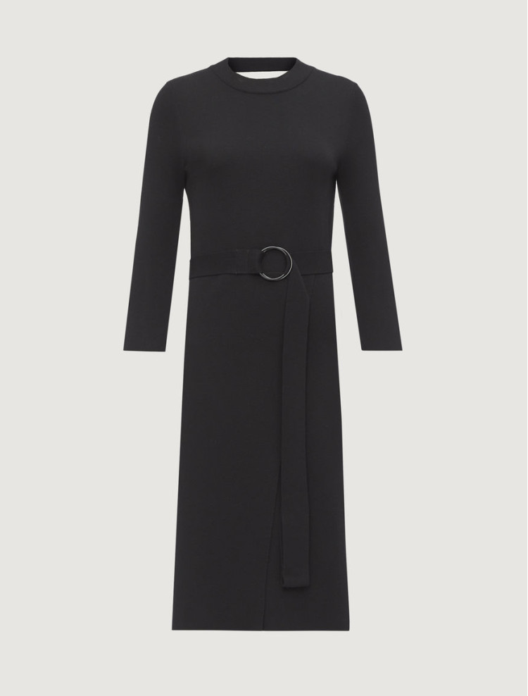 Сукні міді Slim fit для жінок (466439), колір Чорний - №1