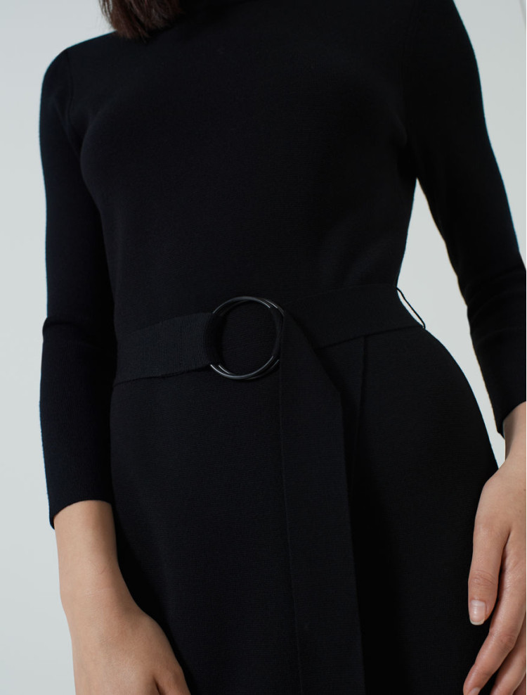 Сукні міді Slim fit для жінок (466439), колір Чорний - №5