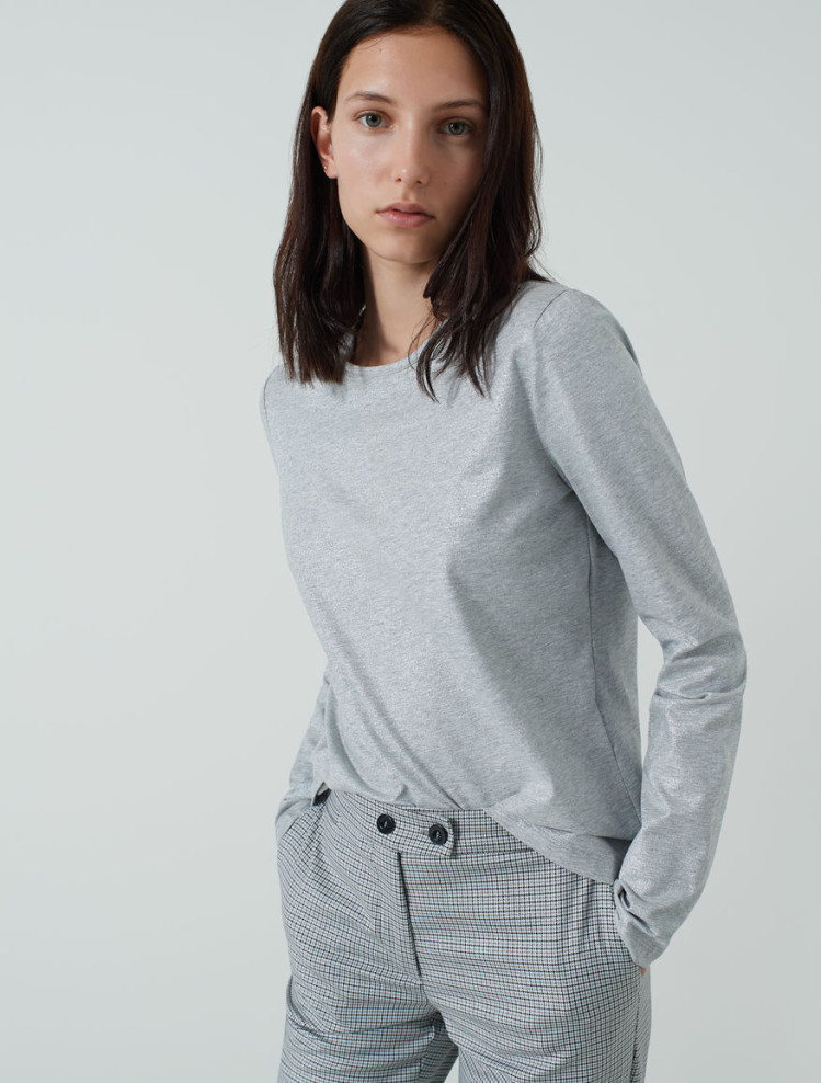 Футболка с длинным рукавом Regular fit для женщин (466485), цвет Серый - №2