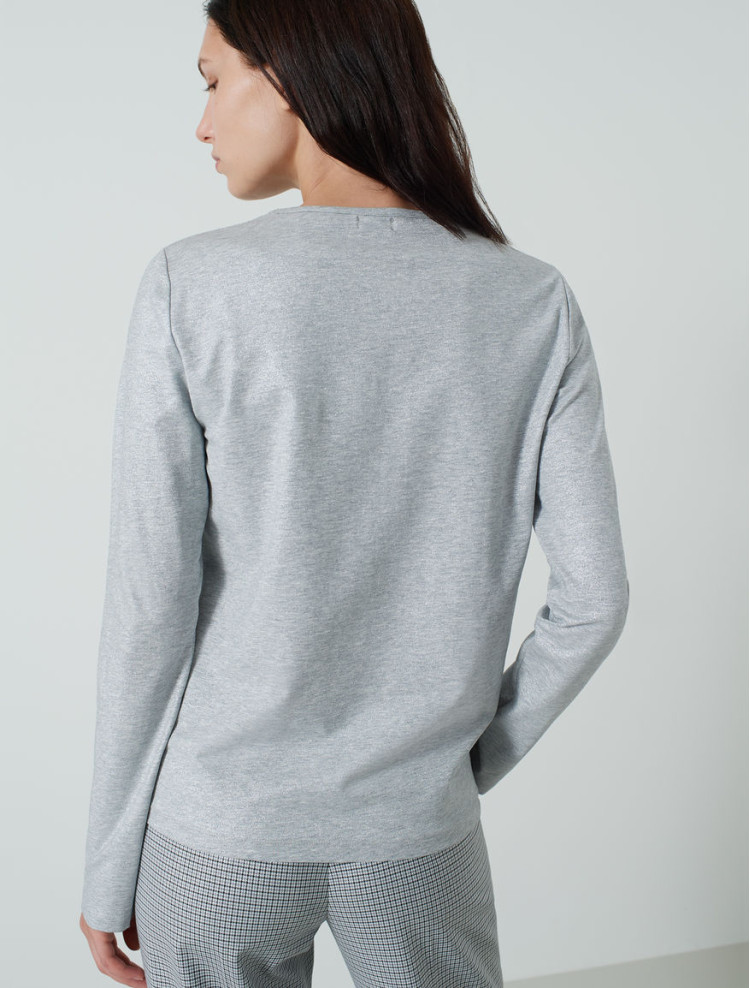 Футболка с длинным рукавом Regular fit для женщин (466485), цвет Серый - №4