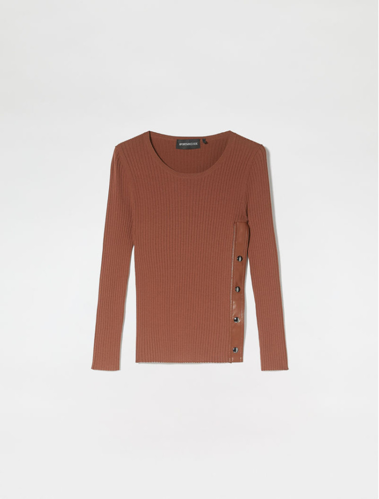 Джемпер Slim fit для жінок (466785), колір Коричневий - №1