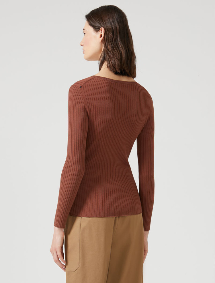 Джемпер Slim fit для жінок (466785), колір Коричневий - №3