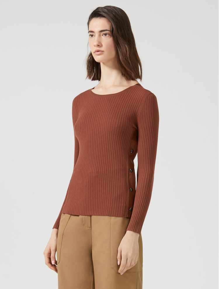 Джемпер Slim fit для жінок (466785), колір Коричневий - №4