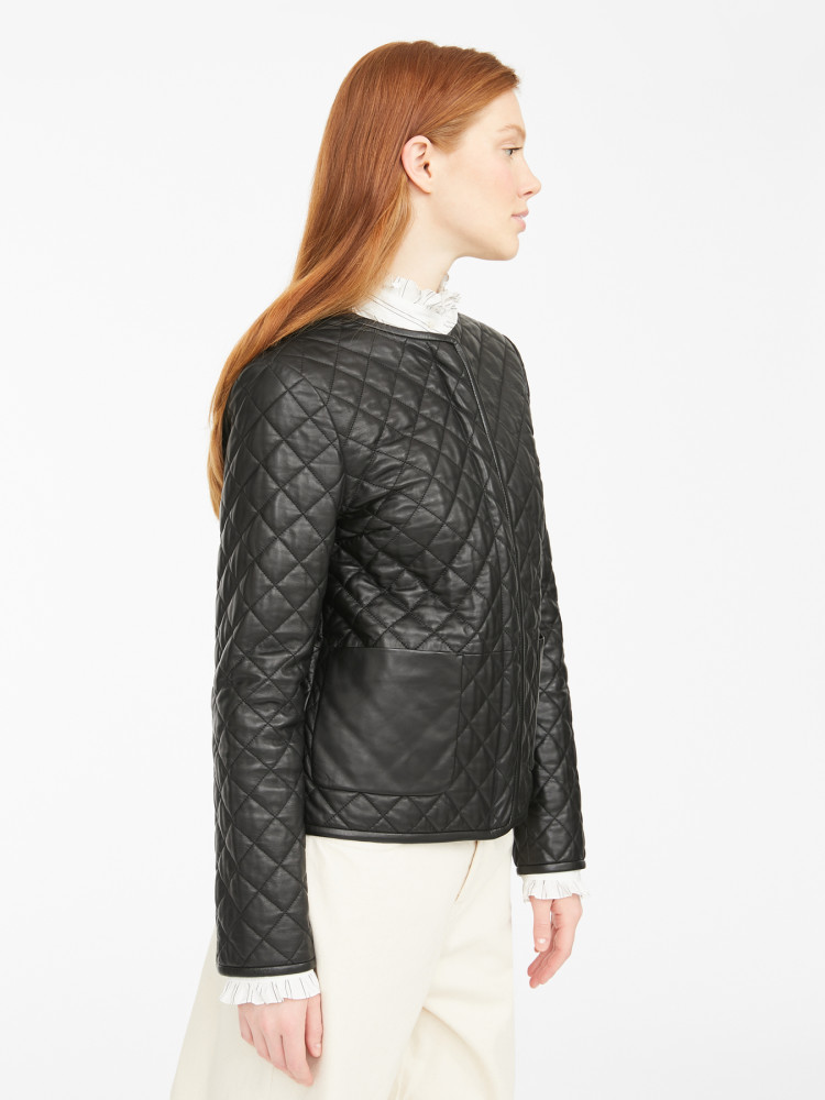 Куртка кожанная Regular fit для женщин (466825), цвет Черный - №4