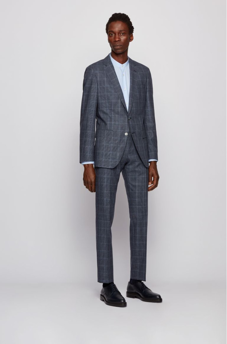Брюки классика Slim Fit Средняя для мужчин (467103), цвет Синий - №2