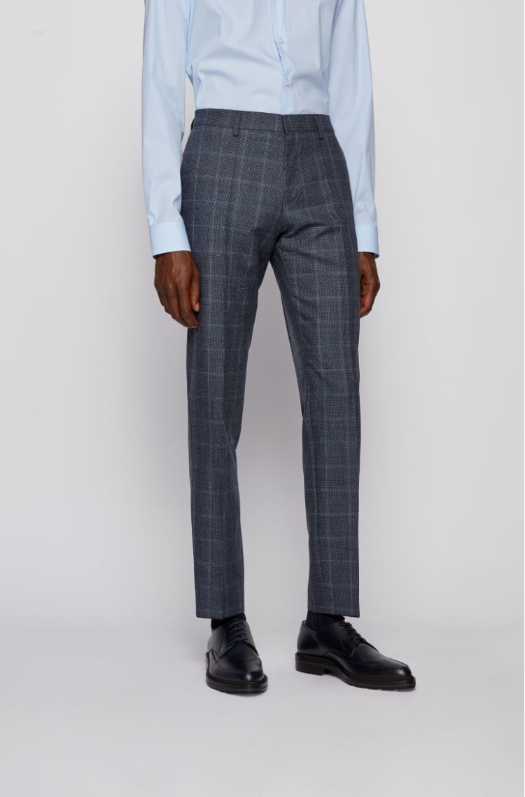 Брюки классика Slim Fit Средняя для мужчин (467103), цвет Синий - №3